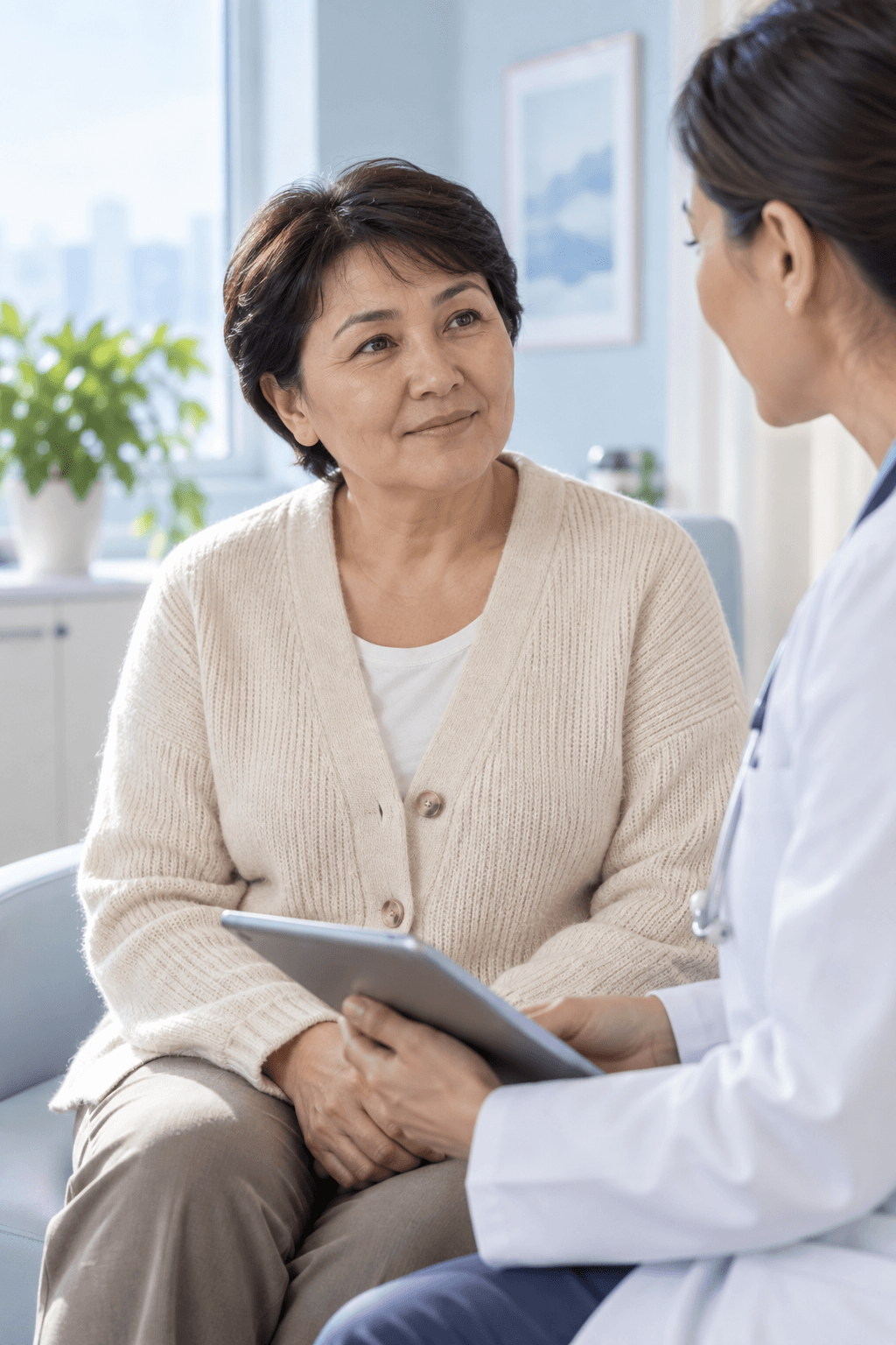 Patient consulting with a doctor — oncology care