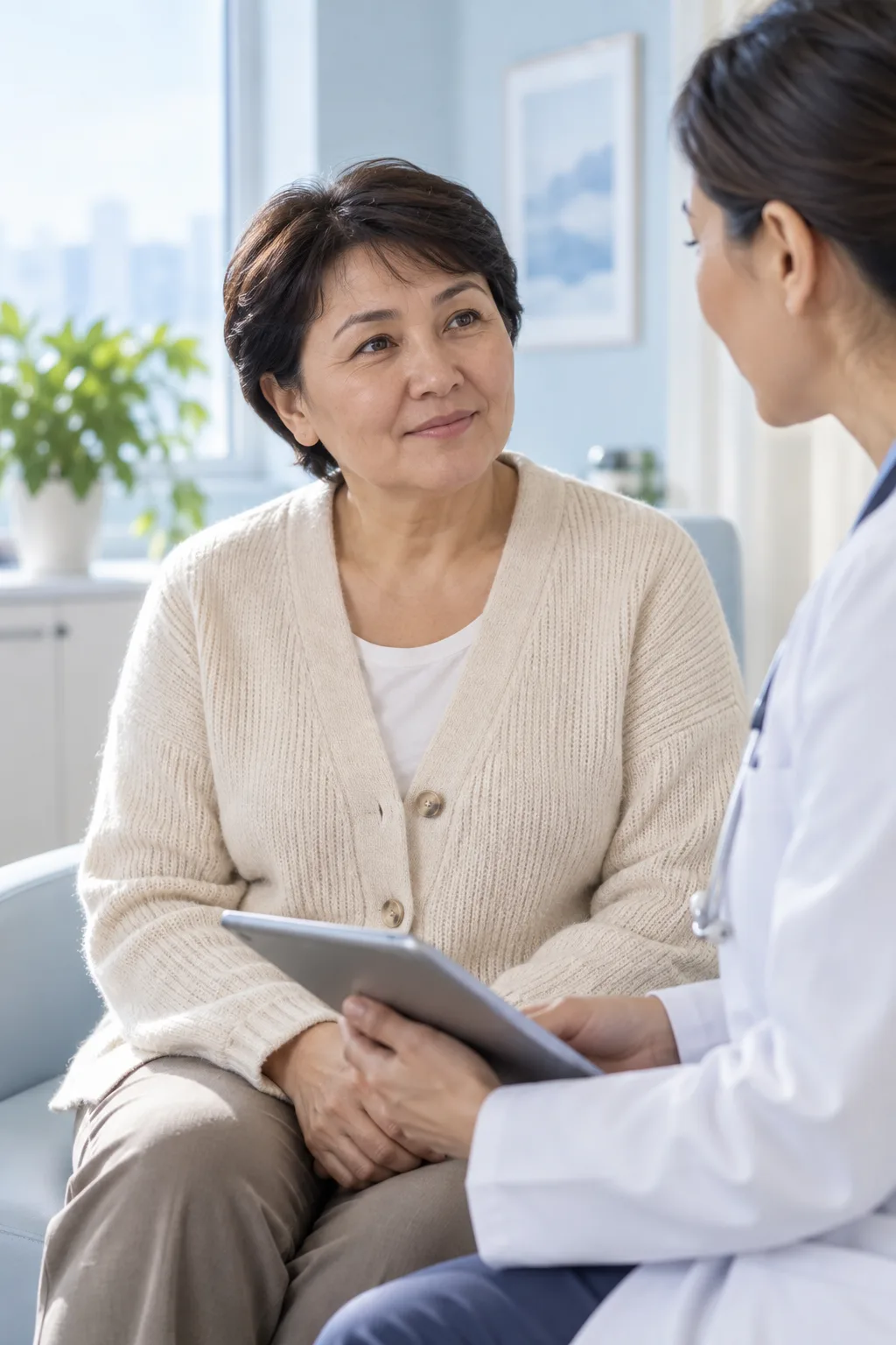 Patient consulting with a doctor — oncology care